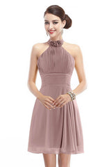 A-Line Short-Mini Chiffon Bridesmaid Dress COZK1401B