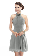 A-Line Short-Mini Chiffon Bridesmaid Dress COZK1401B
