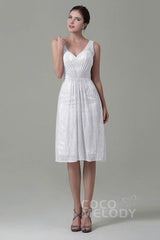 Sheath-Column Knee Length Lace Bridesmaid Dress COZK16010