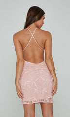 Aleta Sleeveless Sequin Short Semi-Formal Dress