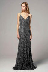 Sheath-Column Floor Length Sequined Dress CS0264