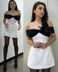 mignon une ligne de robe de retour sans bretelles blanches 16e tenues d'anniversaire