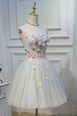 Robe de bal courte en tulle mignon avec dentelle, robe de fête de retour en ligne