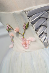 Robe de bal courte en tulle mignon avec dentelle, robe de fête de retour en ligne