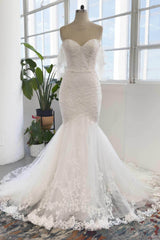 Trumpet-Mermaid Court Train Sparkle Tulle Wedding Dress CW2998
