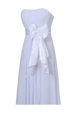 A-line Strapless Floor Length Chiffon Bridesmaid Dress