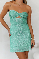 Sparkles Flying Sequins Homecoming Dress Mini Dress Sage, AST1077