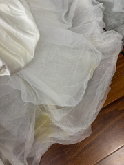 Gorgeous Ivory Satin Tulle Sweetheart Strapless Beaded Pleated Sweet 16th Quinceanera A-Line Floor-length Evening Dress Prom Dress Ball Gown HZ1024