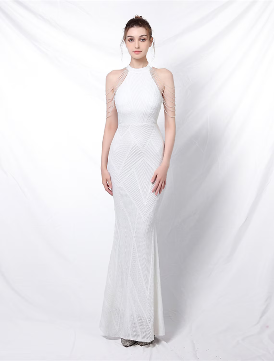 Prom Dresses Sparkle Shine Dress Formal Floor Length Sleeveless Sequined with