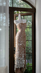 Gorgeous Glittering Sequined Halter-neck Sheath Prom Dress Evening Dress HZ1024