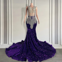 Lovertjes mouwloze mermaid prom -jurk met kralen
