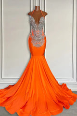 Mouwloze V-hals halter zeemeermin prom-jurk met kralen