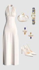 Elegant Ivory Halter Neck Sheath Long Party Dress Formal Evening Dress, HZ0319