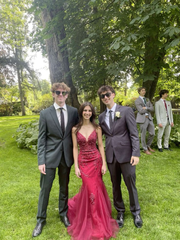 Pretty Burgundy Straps Mermaid Beaded Long Formal Prom Dress Evening Gown, HZ0319
