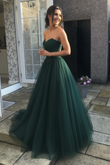Sweetheart Open Back Pink Lace Long Prom Dresses Tulle Aline Formal Evening Dresses