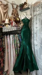 Royal Blue Mermaid Long Prom Dresses Open Back Satin Formal Occasions