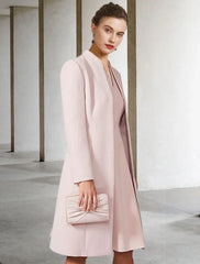 Aimishang Two Piece A-Line Mother of the Bride Dress Wedding Guest Church Elegant V Neck Knee Length Chiffon Short Sleeve Jacket Dresses with Solid Color Fall