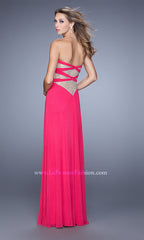 Sheer-Back Long Strapless La Femme Prom Dress