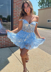 Everly | A-Line Sweetheart Tiered Short Homecoming Dress
