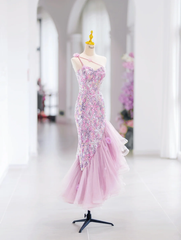 Modest Mermaid One Shoulder Pink Sequin Long Evening Party Gowns Evening Dress Special Formal Dresses Prom Dress DH2792