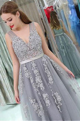 Double V Neck Long Evening Dress Chiffon Bridesmaid Dresses