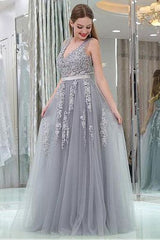 Double V Neck Long Evening Dress Chiffon Bridesmaid Dresses