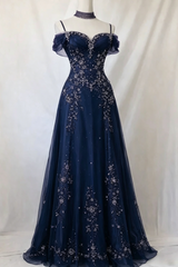 Classy Purple Prom Dress Chiffon Beaded Off-shoulder A-Line Evening Dress Sleeveless Birthday Dress DP05234