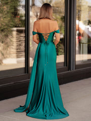 Adelaide |Mermaid Satin Long Prom Dress with Slit