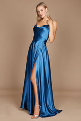 Formal Cowl Neck Spaghetti Strap Party Dress