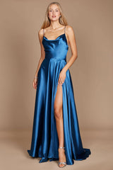 Formal Cowl Neck Spaghetti Strap Party Dress