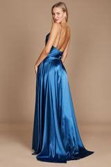 Formal Cowl Neck Spaghetti Strap Party Dress