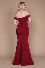 Long Formal Burgundy Mermaid Evening Dress