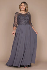 Long Sleeve Hand Beaded Mother of The Bride Dress