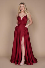 Long Spaghetti Strap Prom Formal Gown
