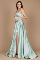 Long Spaghetti Strap Prom Formal Gown