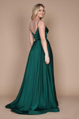 Long Spaghetti Strap Prom Formal Gown