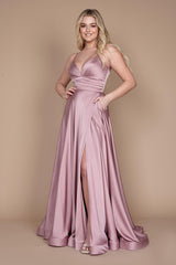 Long Spaghetti Strap Prom Formal Gown