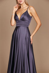 Long Spaghetti Strap Prom Formal Gown