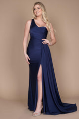 One Shoulder Long Evening Gown Prom Dress