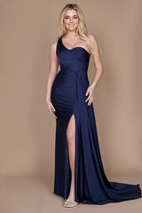 One Shoulder Long Evening Gown Prom Dress
