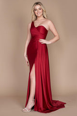 One Shoulder Long Evening Gown Prom Dress