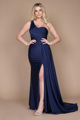 One Shoulder Long Evening Gown Prom Dress