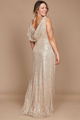 Plus Size Formal Dress Fully Sequin Gown
