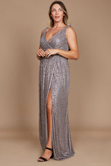 Plus Size Formal Dress Fully Sequin Gown