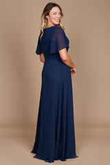 Short Sleeve Chiffon Formal Dress
