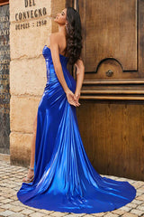 Aimishang Elegant Prom Dresses Sweetheart Corset Top Sweep Train Gown With Slit Evening Dress