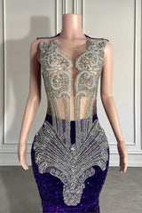 Lovertjes mouwloze mermaid prom -jurk met kralen