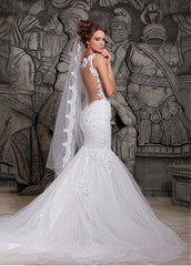 Mermaid Style Wedding Dress Removable Train, Bridal Gown ,Dresses For Brides