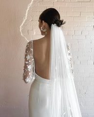 Mermaid Sweetheart Satin Long Wedding Dresses with Long Sleeves