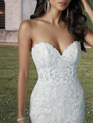 Wholesale Engagement Formal Wedding Dresses Two Piece Sweetheart Strapless Court Train Lace Bridal Gowns With Sequin Appliques
